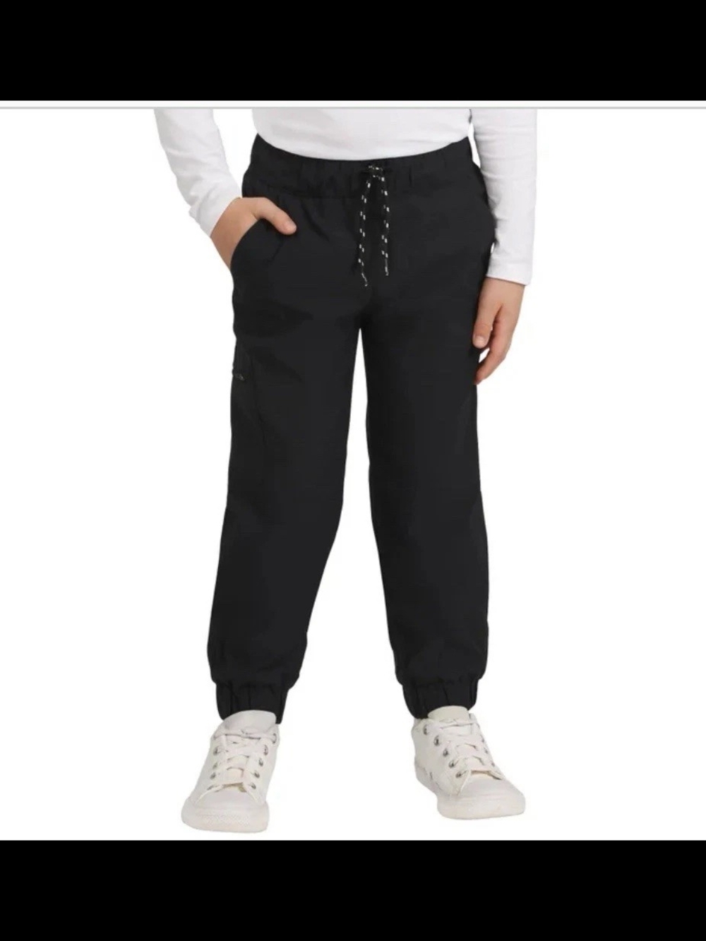Weatherproof Kids Black Drawstring Jogger Pants
